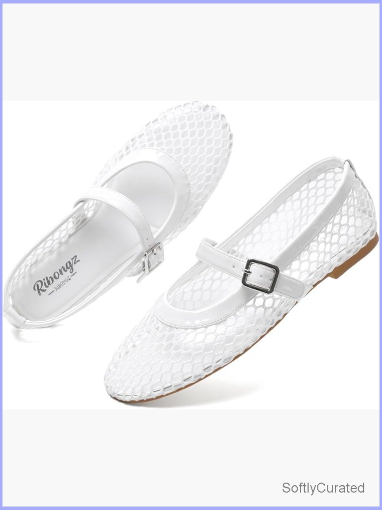 Foldable Ballet Mary Jane Flats With Ankle Strap Buckle Slip On Dress Shoes